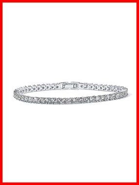7" White Gold Finish Tennis Bracelet 3mm Cubic Zirconia Prong Set